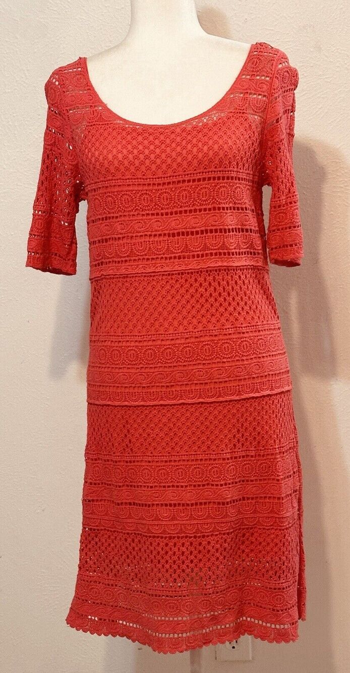 SOLITAIRE Woman Size S Crochet Lined Dress Boho Cottagecore Feminine Minimalist